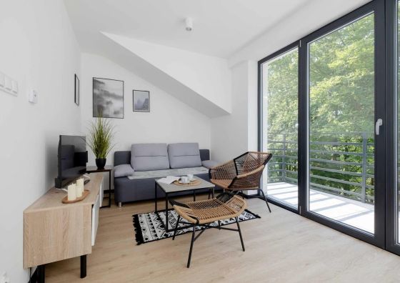 Nowoczesny Apartament | Umeblowany Balkon