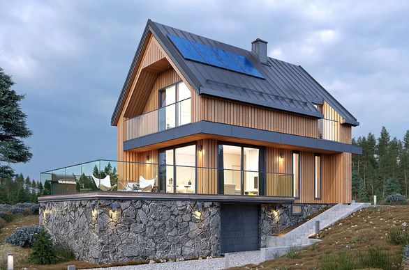 Dom z garażem w piwnicy projekt domu Agrest 2