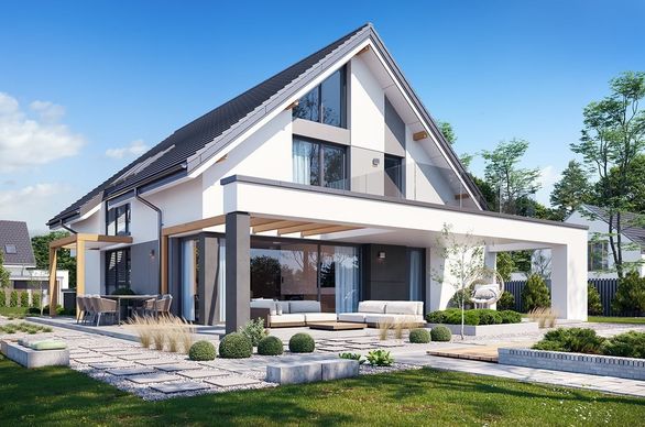 pergola tarasowa projekt domu Amber WAH2122