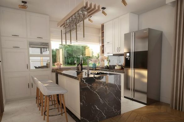 wyspa kuchenna projekt domu Domena 124 C