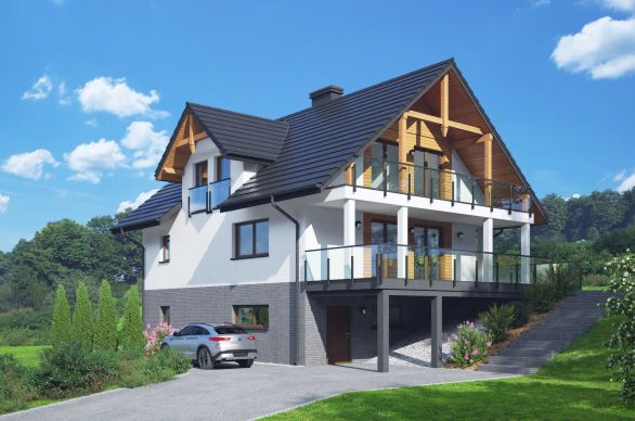 dom na skarpie - Projekt domu Świdnica 45 m KRP2561