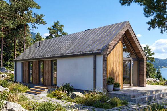 nowoczesna stodoła - projekt domu Jupiter GDE1119.webp