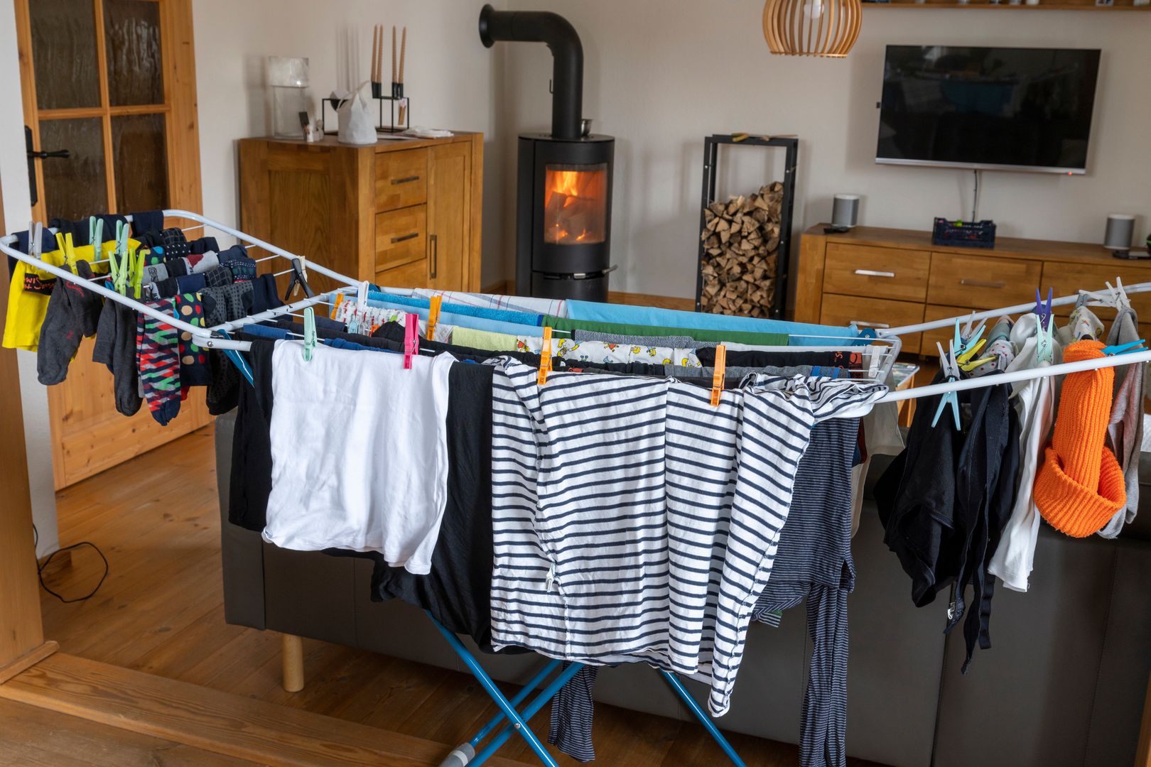 Drying clothes indoors hotsell