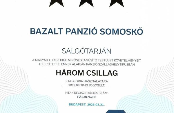 Bazalt Panzió Somoskő Salgótarján