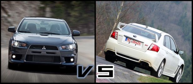 Mitsubishi Lancer Evolution X GSR Vs Subaru Impreza WRX STI Sedan [co ...