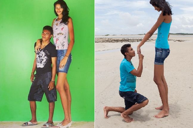 Elisany da Cruz Silva to najwyższa panna młoda. Mąż jest niższy o 40 cm ...