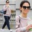 Zamyślona Katie Holmes spaceruje w poplamionym dresie