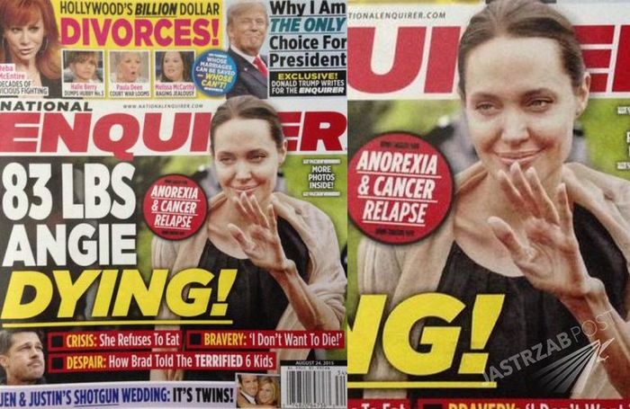Angelina Jolie umiera i waży tylko 38 kilo! Taką informację podał National Enquirer