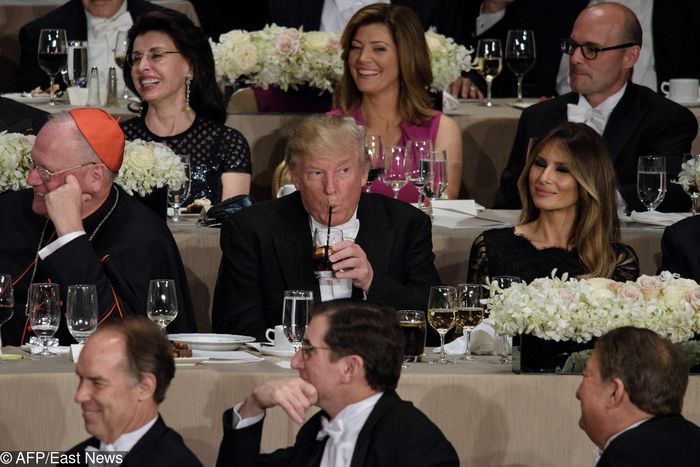 Donald i Melania Trump na kolacji