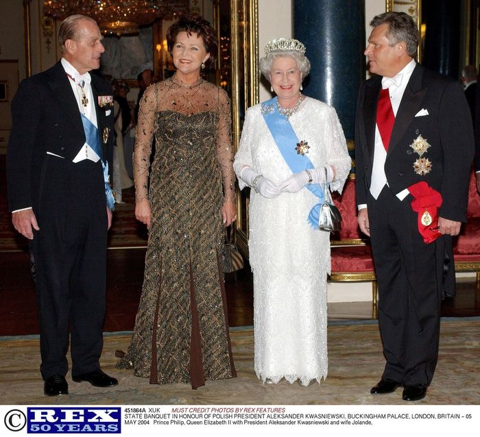 Królowa Elżbieta II podczas spotkania z Aleksander Kwaśniewskim, 2004 rok