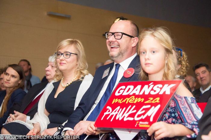 Paweł Adamowicz z rodziną