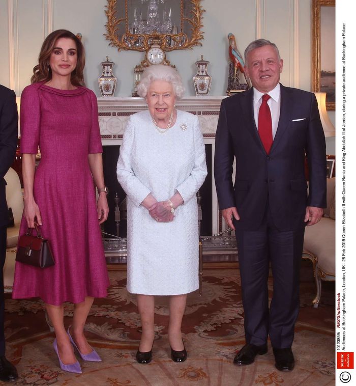 Królowa Rania na spotkaniu z królową Elżbietą II