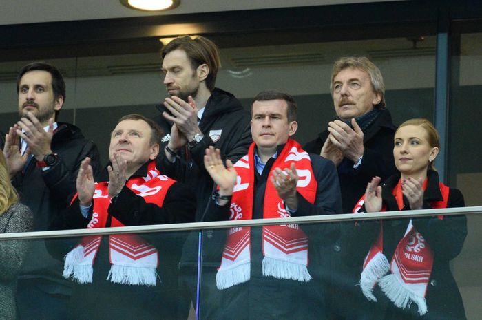 Zbigniew Boniek - mecz Polska - Łotwa