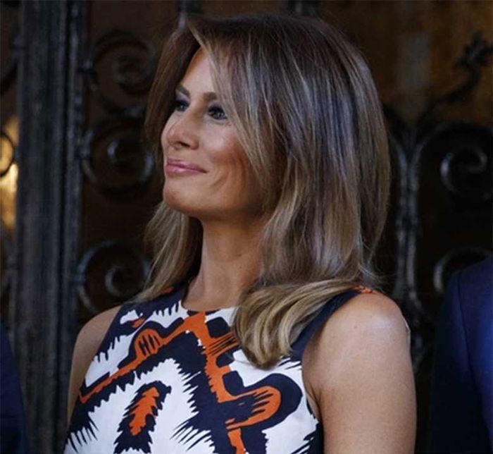 Melania Trump i Donald Trump na spotkaniu z karaibskimi politykami