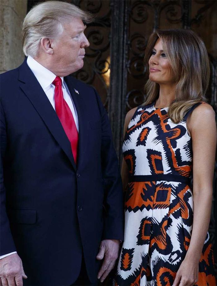 Melania Trump i Donald Trump na spotkaniu z karaibskimi politykami
