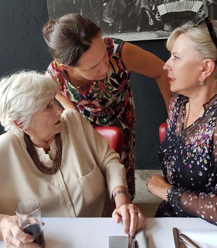 Krystyna Janda z matką i córką