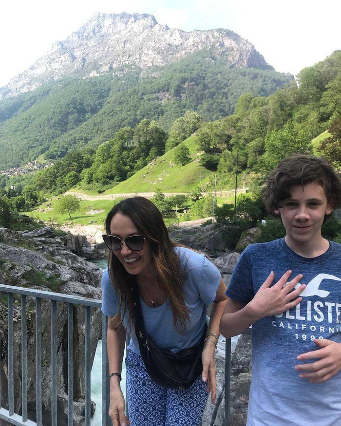 Anna Nowak-Ibisz z synem Vincentem w Szwajcarii