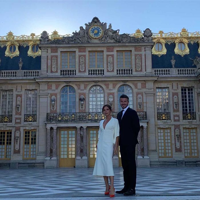 Victoria Beckham i David Beckham w Wersalu