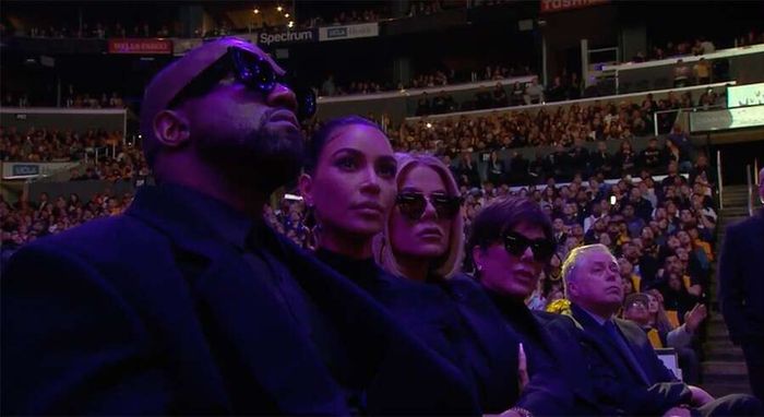 Kim Kradashian, Kanye West, Khloe Kardashian, Kris Jenner - pożegnanie Kobe Bryanta