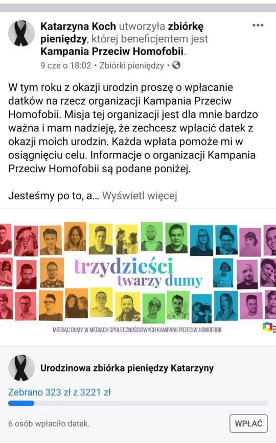Katarzyna Koch - zbiórka na FB