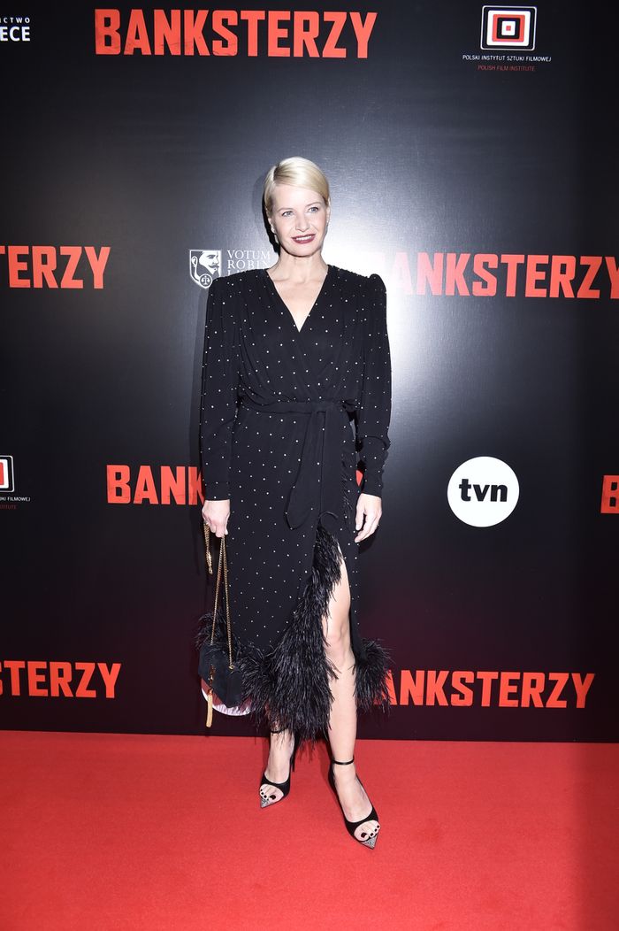 Małgorzata Kożuchowska na premierze filmu Banksterzy