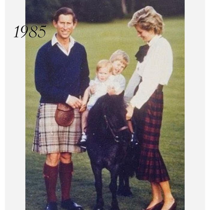 Książę Karol i księżna Diana z synami 1985 r.