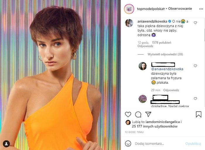 Anna Wendzikowska komentuje metamorfozę Olgi Król z Top Model