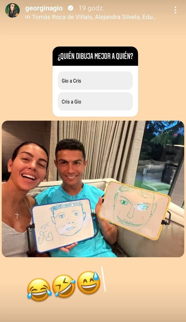Cristiano Ronaldo i Georgina Rodriguez prezentują rysunki