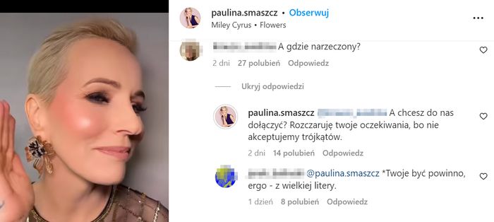 Paulina Smaszcz odpowiada internautce