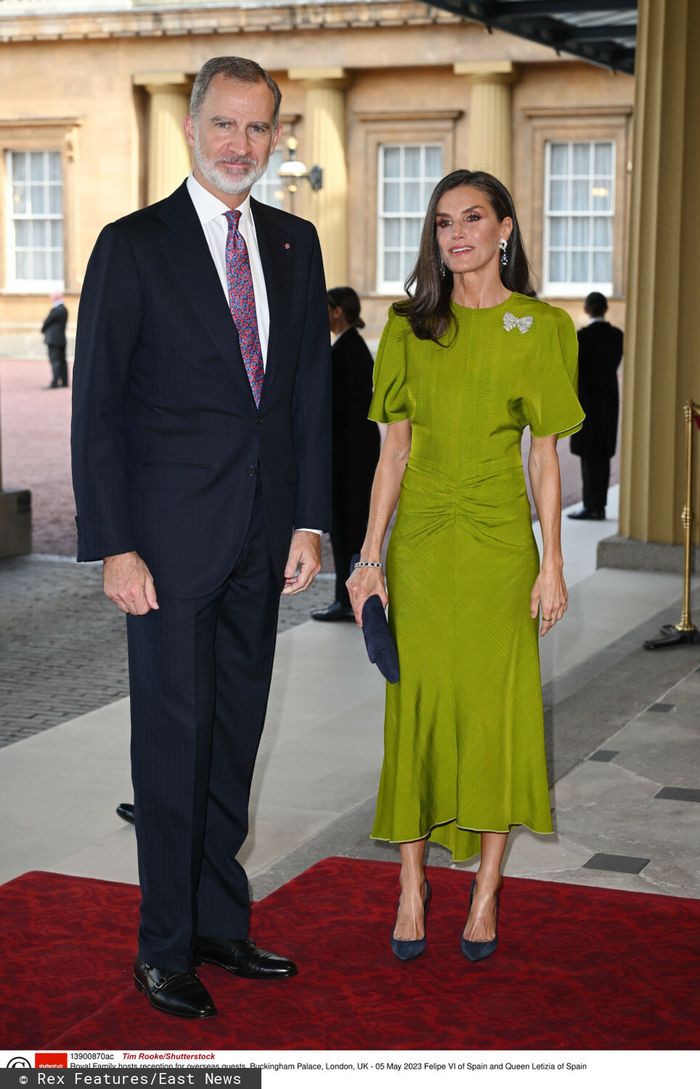 Filip i Letizia z Hiszpanii - przyjęcie przed koronacją Karola III (fot. East News)