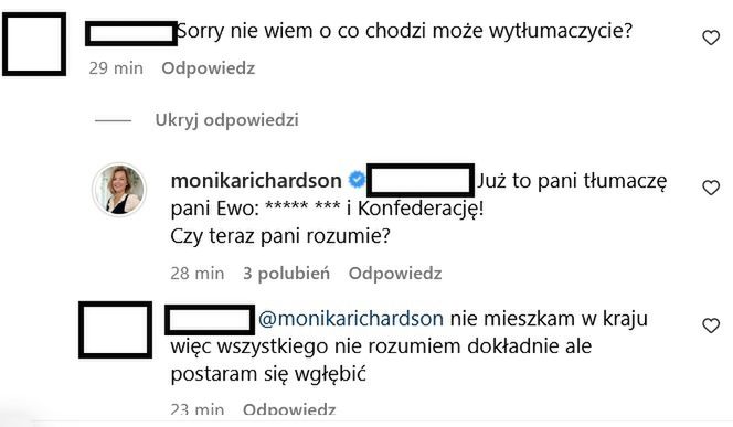 Monika Richardson ostro o PiS i Konfederacji