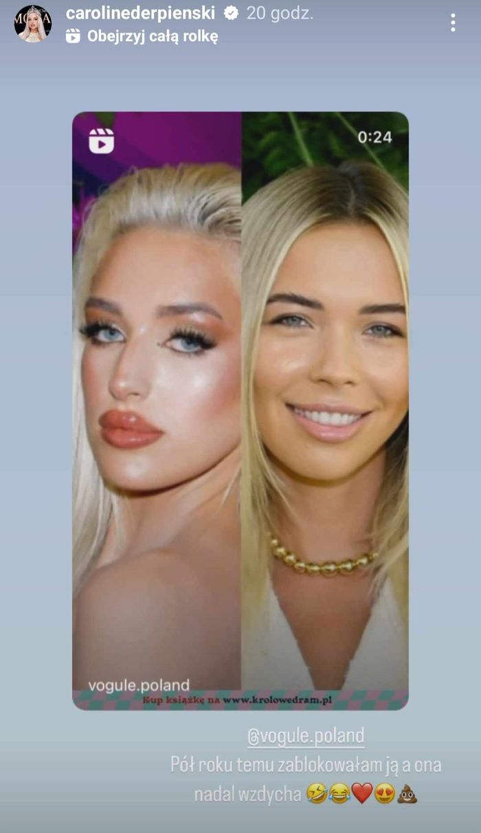 Sandra Kubicka naraziła się Caroline Derpieński