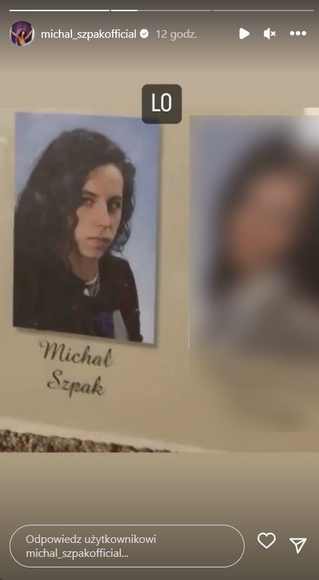 Jak wyglądał Michał Szpak jako uczeń szkoły średniej?