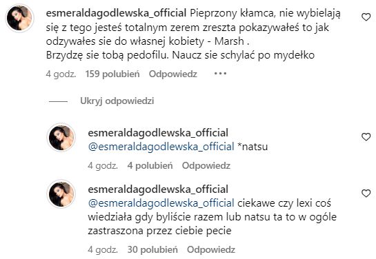 Esmeralda Godlewska ostro atakuje Marcina Dubiela
