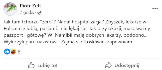 Piotr Zilt golpea a Zbigniew Ziobro (Foto: Facebook)