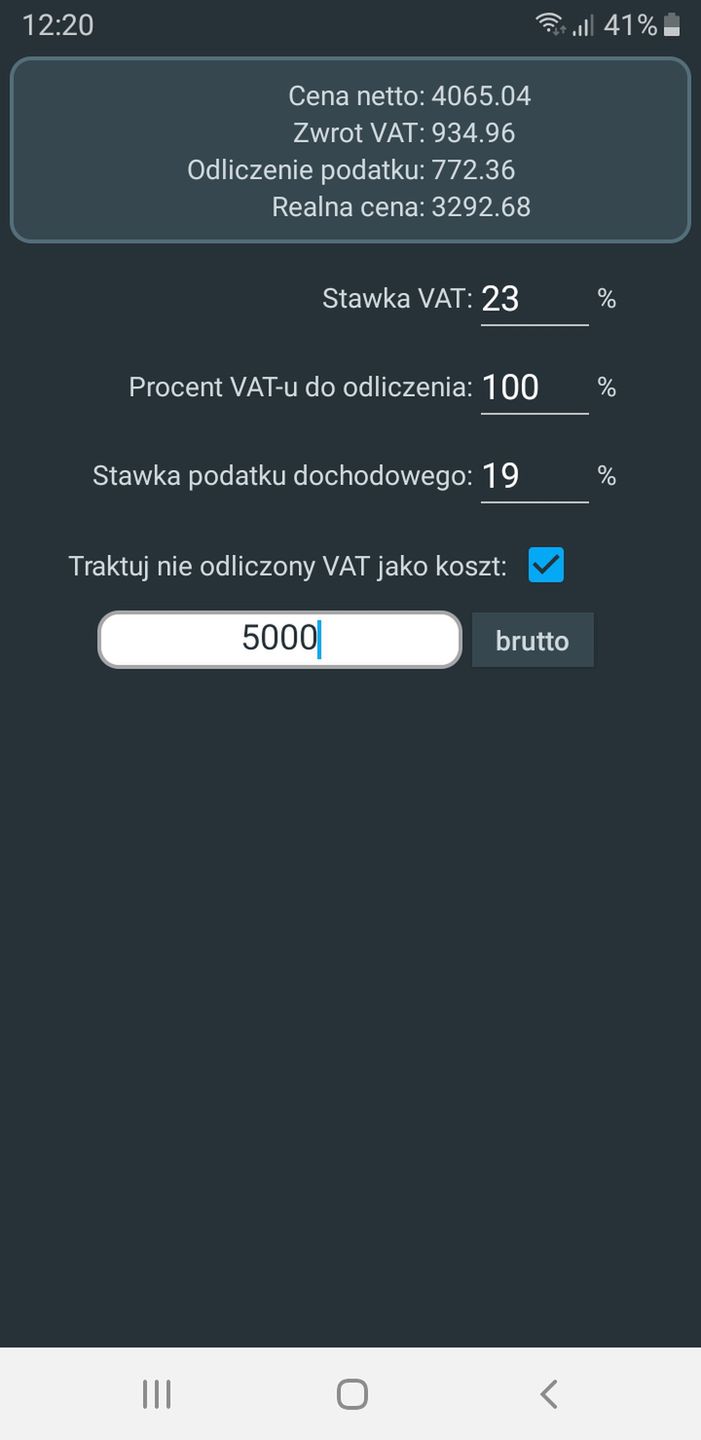 Kalkulator VAT 1.1.0 (Android) dobreprogramy