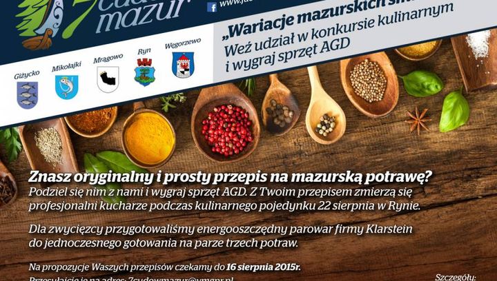 Wariacje mazurskich smaków - kulinarny konkurs 7 Cudów Mazur