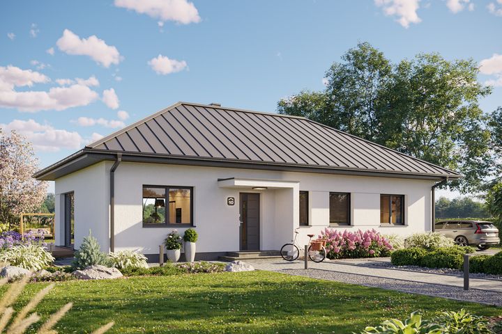 Projekt gotowy Bergen 110 - parterowy dom o powierzchni 110,80 m², z dachem w stylu "kopertowy"