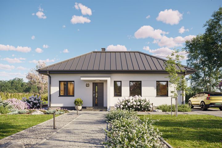 Projekt gotowy Bergen 70 - parterowy dom o powierzchni 72,05 m², z dachem w stylu "kopertowy"