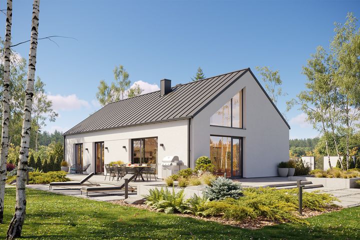 Projekt gotowy Malmo 110 - parterowy dom o powierzchni 110,80 m², z dachem w stylu "dwuspadowy"