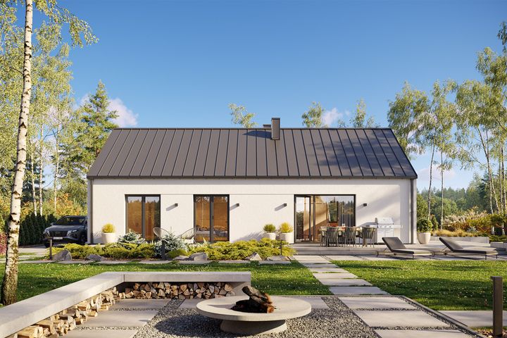 Projekt gotowy Malmo 110 - parterowy dom o powierzchni 110,80 m², z dachem w stylu "dwuspadowy"