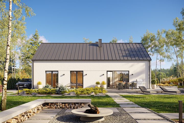 Projekt gotowy Malmo 110 - parterowy dom o powierzchni 110,80 m², z dachem w stylu "dwuspadowy"
