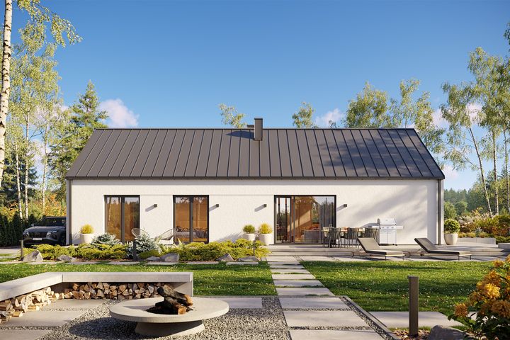 Projekt gotowy Malmo 110 plus - parterowy dom o powierzchni 110,80 m², z dachem w stylu "dwuspadowy"