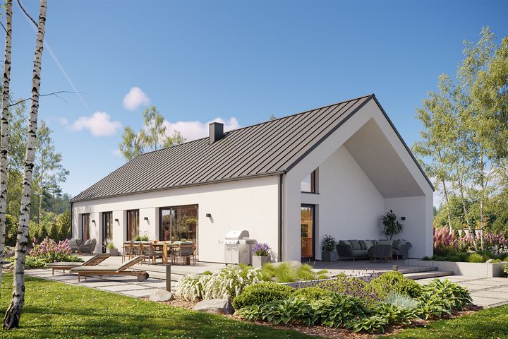 Projekt gotowy Malmo 130 plus - parterowy dom o powierzchni 130,40 m², z dachem w stylu "dwuspadowy"