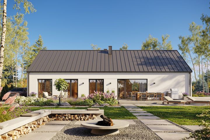 Projekt gotowy Malmo 130 plus - parterowy dom o powierzchni 130,40 m², z dachem w stylu "dwuspadowy"