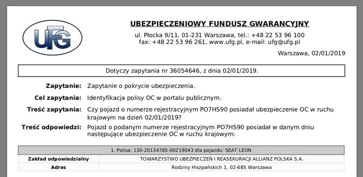 Sprawdzanie Oc W Internecie - Ufg, Numer Polisy | Autokult.pl