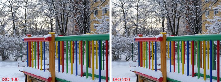 Różnica w zakresie dynamiki dla natywnej czułości ISO 200 i "programowej" ISO 100 nie jest duża. Na tych zdjęciach cienie i tony średnie mają identyczną jasność, a różnica tkwi wyłącznie w wysokich światłach. Widać ją? Nie bardzo, więc opiszę: przy ISO 200 przepalonych jest ok. 20% powierzchni nieba, a przy ISO 100 ok. 40 %.
© Paweł Baldwin