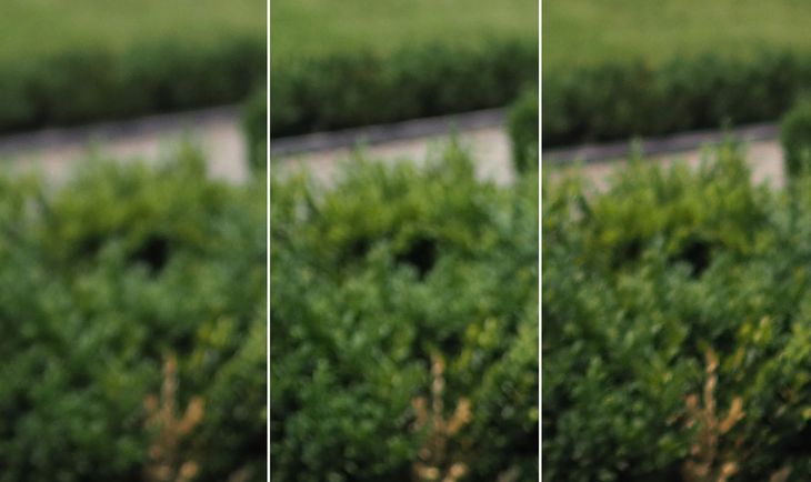 To jeden z niewielu kadrów, gdzie widać nieco nerwowe nieostrości tworzone przez M.Zuiko 17/1.2. Od lewej: otwarta przysłona, przymknięta do f/1.8, obiektyw 17 mm f/1.8 z otwartą przysłoną.
Pełna rozdzielczość