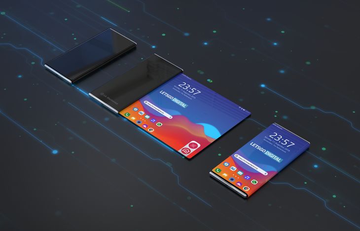 Visualization of the LG roll-up smartphone
