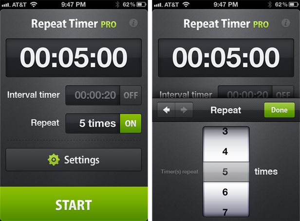 8 minute timer repeat